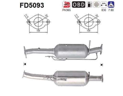 AS FD5093 Diesel particulate filter 1.680.252