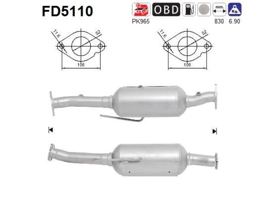 AS FD5110 Diesel particulate filter 1.890.709