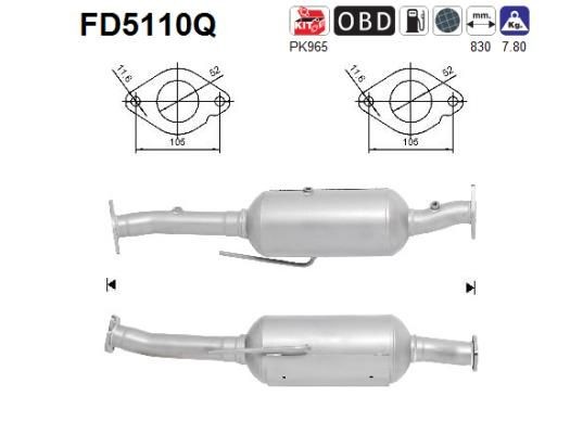 AS FD5110Q Diesel particulate filter 1.890.709