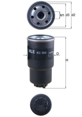 MAHLE ORIGINAL KC 584 Fuel filter Spin-on Filter