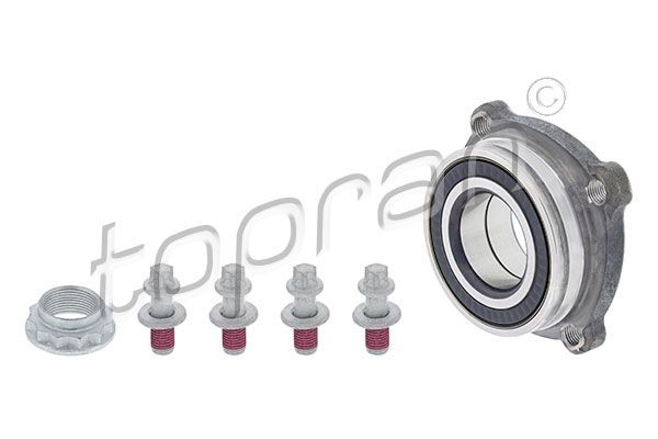 501 610 TOPRAN Wheel bearings ALFA ROMEO Rear Axle Left, Rear Axle Right, with nut, with bolts/screws, 80 mm