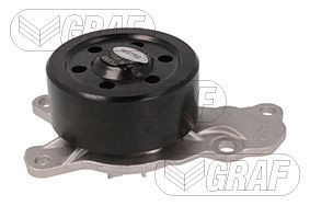 GRAF PA1288 Water pump with seal, Mechanical, Metal, Water Pump Pulley Ø: 90,1 mm, for v-ribbed belt use