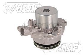 GRAF PA1360-8 Water pump with seal ring, non-switchable water pump, Metal, Water Pump Pulley Ø: 54,1 mm, for toothed belt drive