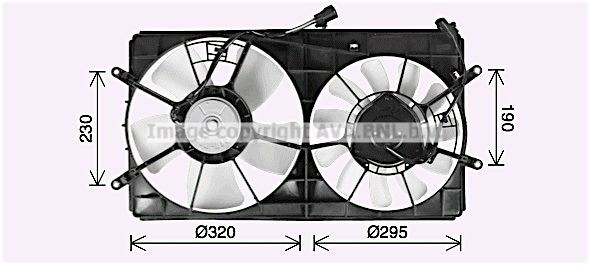 PRASCO FT7613 Fan, radiator D1: 320 mm, 12V