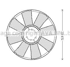 PRASCO MEB280 Fan, radiator 9062050406
