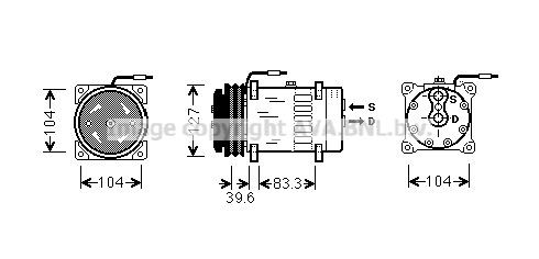 PRASCO MFAK002 Air conditioning compressor 3763384M91�