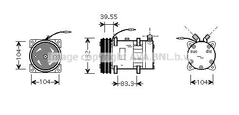 PRASCO SCK017 Air conditioning compressor 1303484