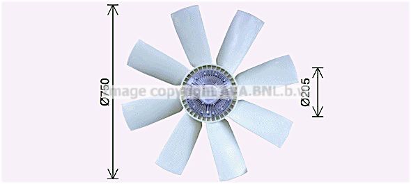 PRASCO VLF096 Fan, radiator D1: 205 mm