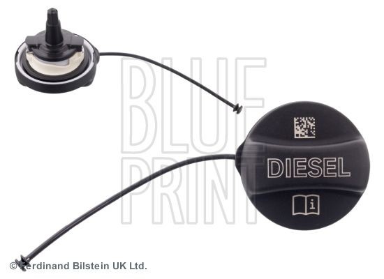 BLUE PRINT ADB119903 Fuel cap not lockable, Plastic, black, with support strap