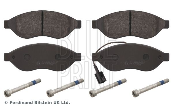 24468 BLUE PRINT Front Axle, incl. wear warning contact, with screw set Width: 62mm, Thickness 1: 19mm Brake pads ADP154214 buy