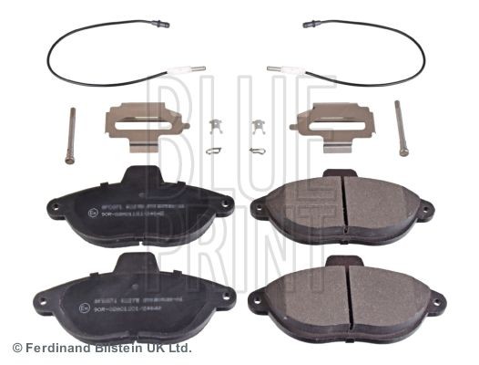 23041 BLUE PRINT Front Axle, incl. wear warning contact, with anti-squeak plate, with fastening material Width: 69mm, Thickness 1: 19mm Brake pads ADP154239 buy