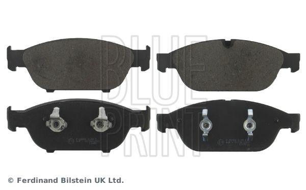 BLUE PRINT ADV184225 Brake pad set Front Axle, prepared for wear indicator, with piston clip