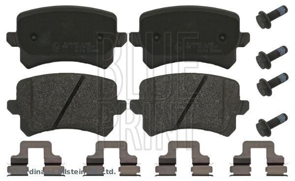 BLUE PRINT ADV184231 Brake pad set Rear Axle, with brake caliper screws, with anti-squeak plate, with fastening material