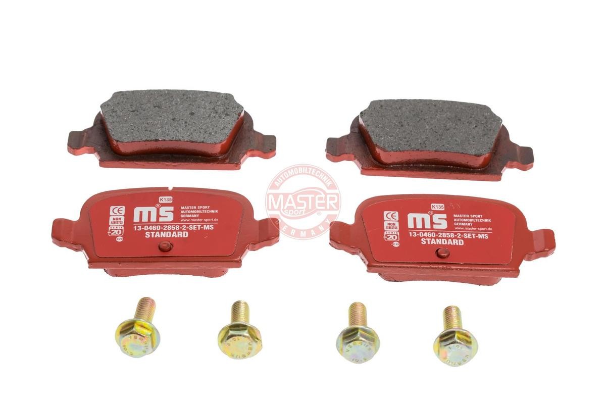 MASTER-SPORT 13046028582-SET-MS Brake pad set Rear Axle, with acoustic wear warning, with anti-squeak plate