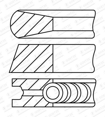 GOETZE ENGINE Cyl.Bore: 83mm Piston Ring Set 08-431900-10 buy