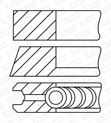 08-452305-00 GOETZE ENGINE Piston ring kit SMART Cyl.Bore: 72,25mm, 0,25mm