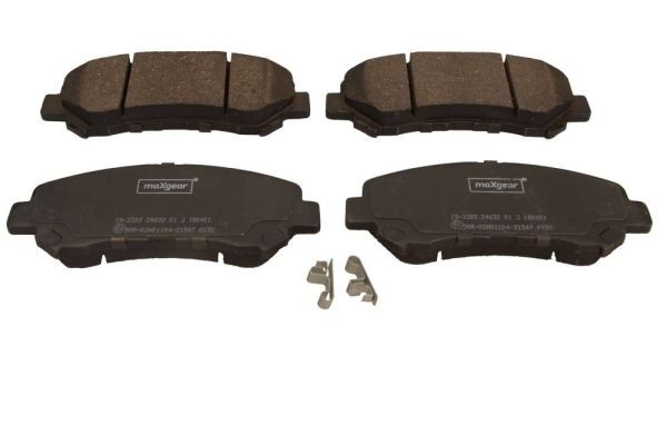 MAXGEAR Front Axle, with acoustic wear warning Height: 58,7mm, Thickness: 17mm Brake pads 19-3393 buy