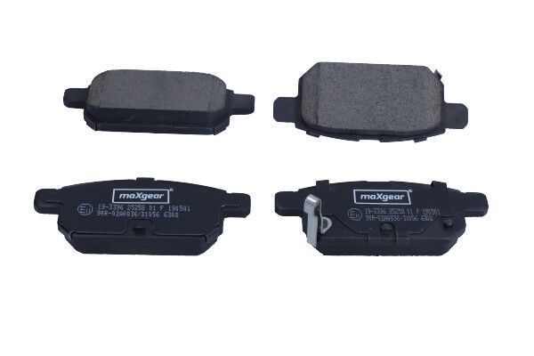MAXGEAR Rear Axle, with acoustic wear warning Height: 40mm, Width: 99mm, Thickness: 14,3mm Brake pads 19-3396 buy