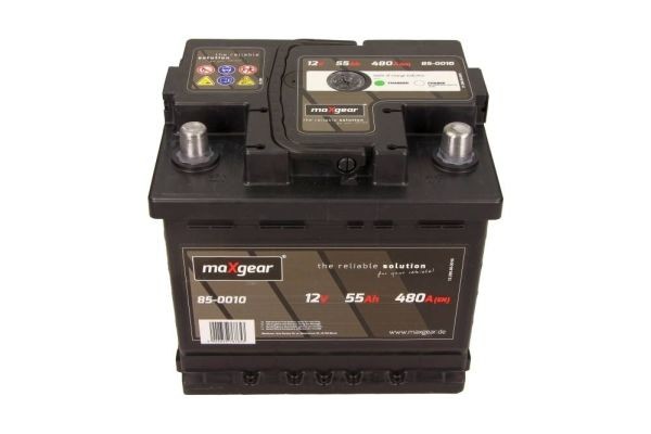 MAXGEAR 85-0010 Batterie 12V 55Ah 480A B13 mit Ladezustandsanzeige