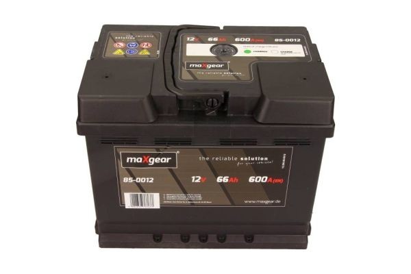 MAXGEAR 85-0012 Batterie 12V 66Ah 600A B13 mit Ladezustandsanzeige