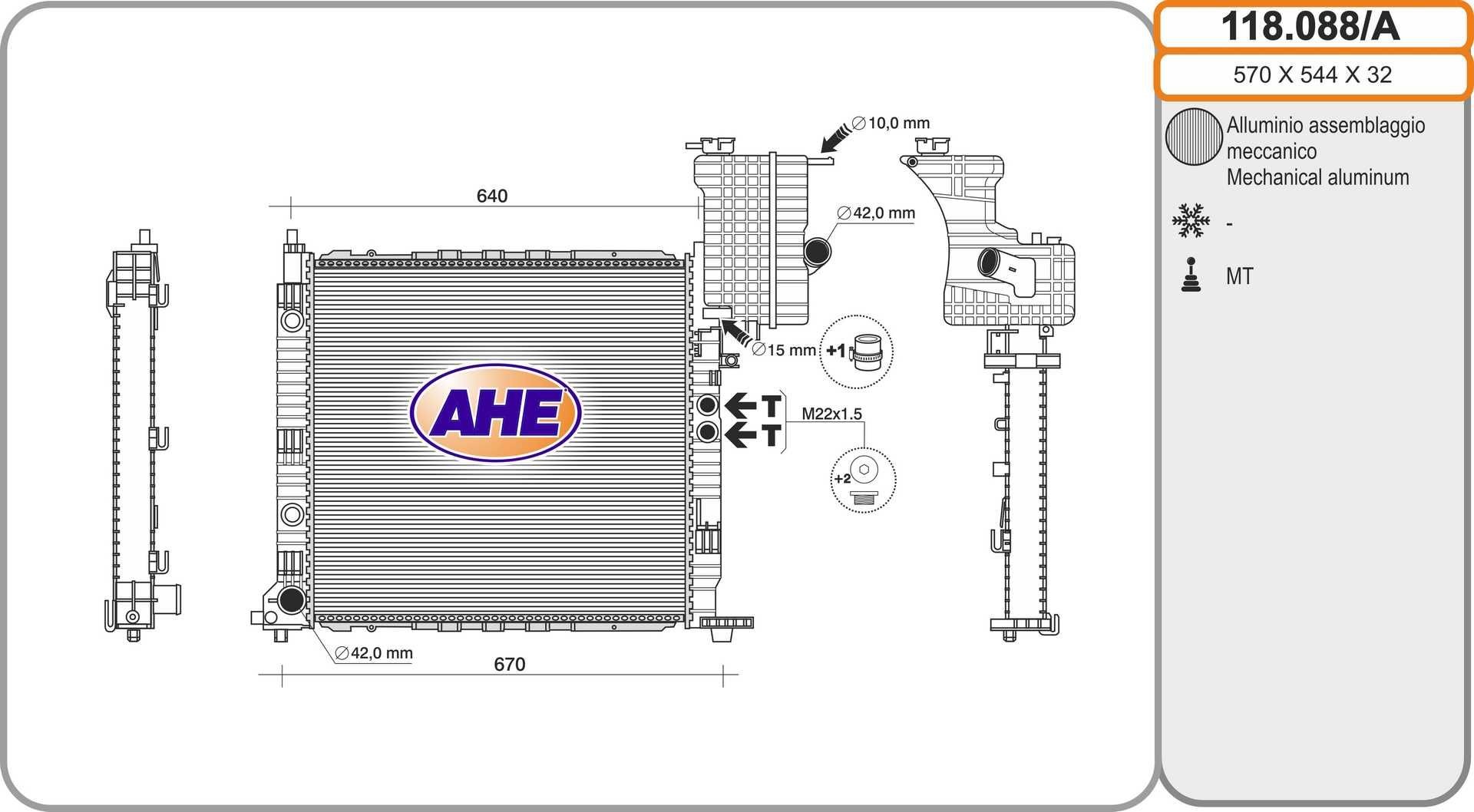 AHE 118.088/A Engine radiator A 6385013001