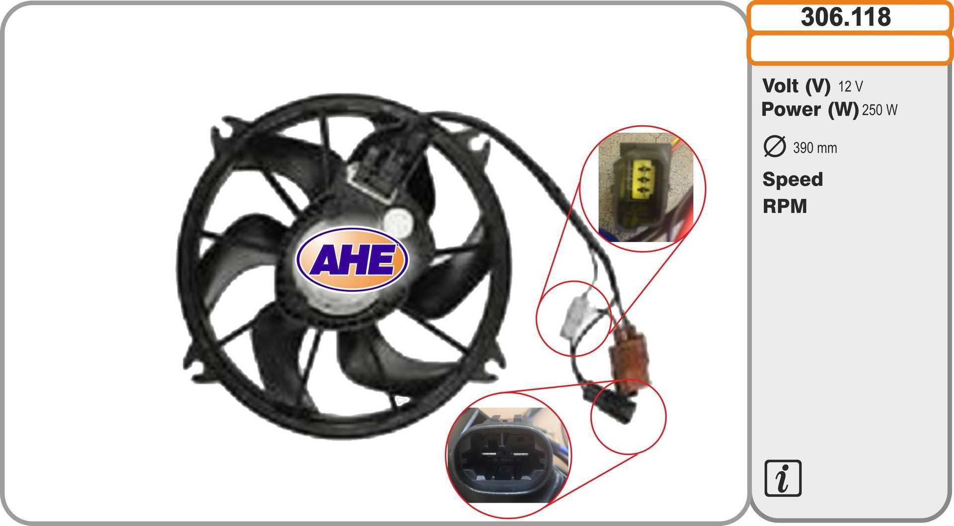 AHE 306.118 Fan, radiator 1253R8