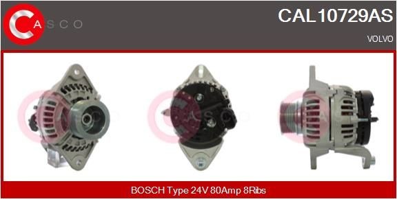 CASCO 24V, 80A, M8, CPA0142, Ø 72 mm Number of ribs: 8 Generator CAL10729AS buy