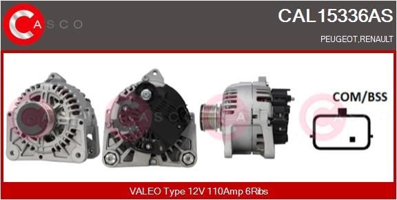 CASCO 12V, 110A, M8, CPA0442, Ø 55 mm, with integrated regulator Number of ribs: 6 Generator CAL15336AS buy