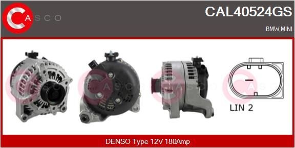 CASCO CAL40524GS Alternator 12V, 180A, M8, CPA0239, Ø 49 mm