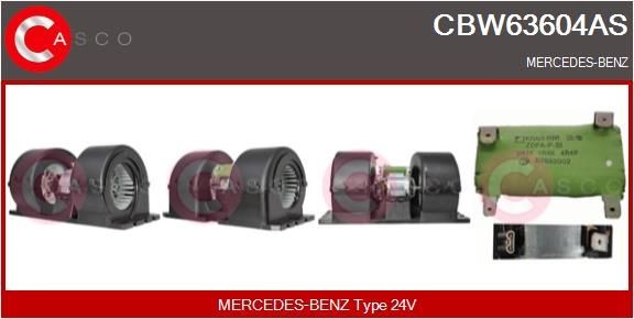 CASCO for left-hand drive vehicles Voltage: 24V Blower motor CBW63604AS buy
