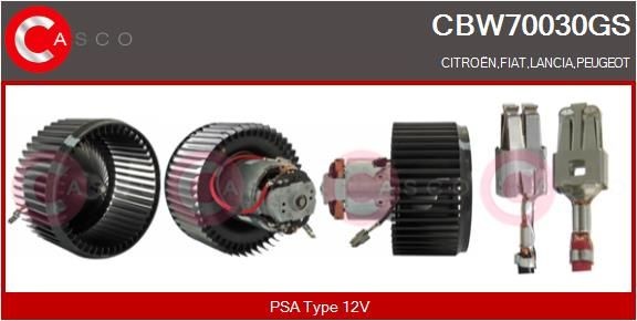 CBW70030GS CASCO Heater blower motor PEUGEOT for left-hand drive vehicles