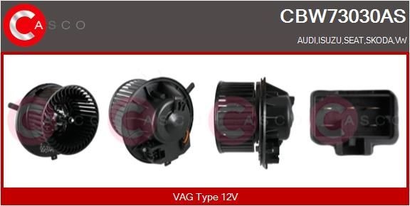 Volkswagen TRANSPORTER Fan blower motor 13975435 CASCO CBW73030AS online buy