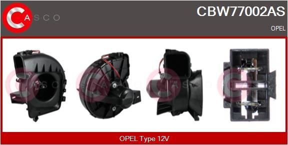 CASCO for left-hand drive vehicles Voltage: 12V Blower motor CBW77002AS buy