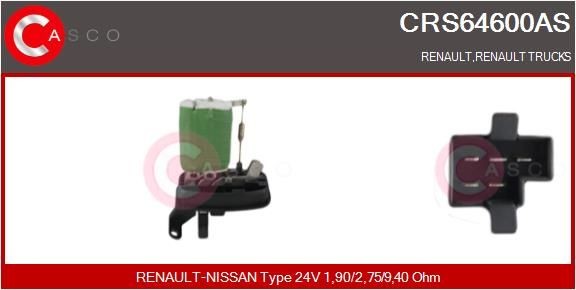 CASCO CRS64600AS Blower motor resistor 5001845361