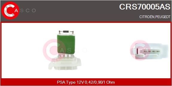CASCO Voltage: 12V, Resistor: 0,42, 0,90, 1Ohm Resistor, interior blower CRS70005AS buy