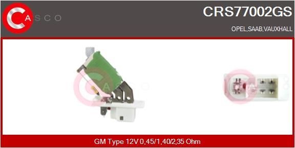 CASCO CRS77002GS Blower motor resistor Opel Vectra A CС 2.0 i GT 129 hp Petrol 1993 price