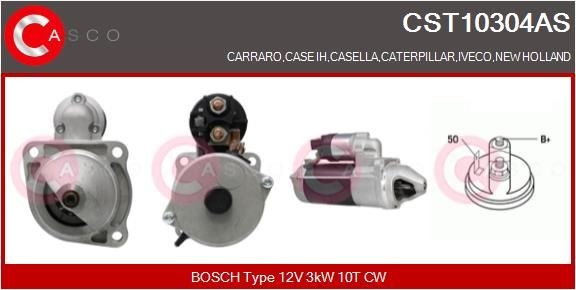 CASCO 12V, 3kW, Number of Teeth: 10, CPS0065, M10, Ø 89 mm Starter CST10304AS buy