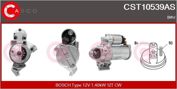 CASCO CST10539AS Starter motor 12V, 1,40kW, Number of Teeth: 12, CPS0066, M8, Ø 66 mm