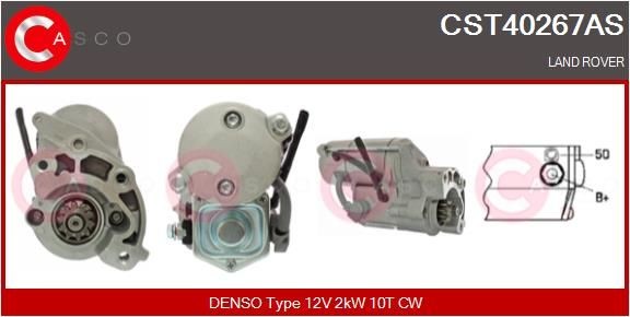 CASCO CST40267AS Starter motor 12V, 2kW, Number of Teeth: 10, CPS0153, M8, Ø 64 mm
