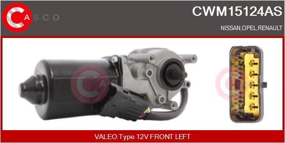 CASCO CWM15124AS Wiper motor 12V, Front, for left-hand drive vehicles