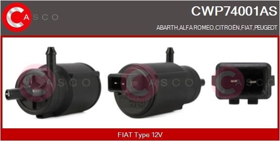 CASCO AS CWP74001AS Washer pump ALFA ROMEO 159 Sportwagon (939) 1.9 JTDM 16V (939BXC1B, 939BXC12) 150 hp Diesel 2010