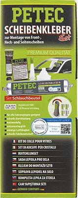 PETEC 83433 Windscreen glue Blister Pack, Bag, Capacity: 400ml, black, hardening, High-module