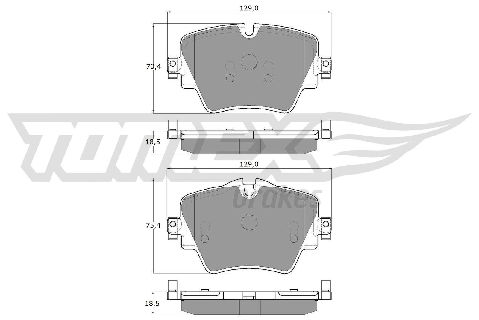 TOMEX brakes TX 18-43 Brake pad set Front Axle, prepared for wear indicator