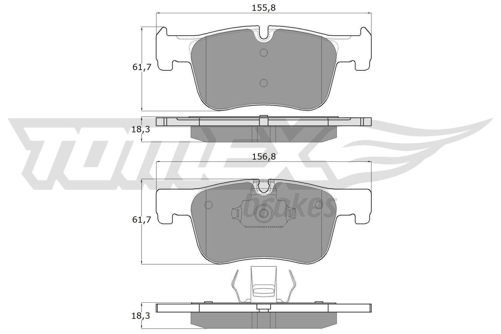 TOMEX brakes TX 18-45 Brake pad set Front Axle, prepared for wear indicator