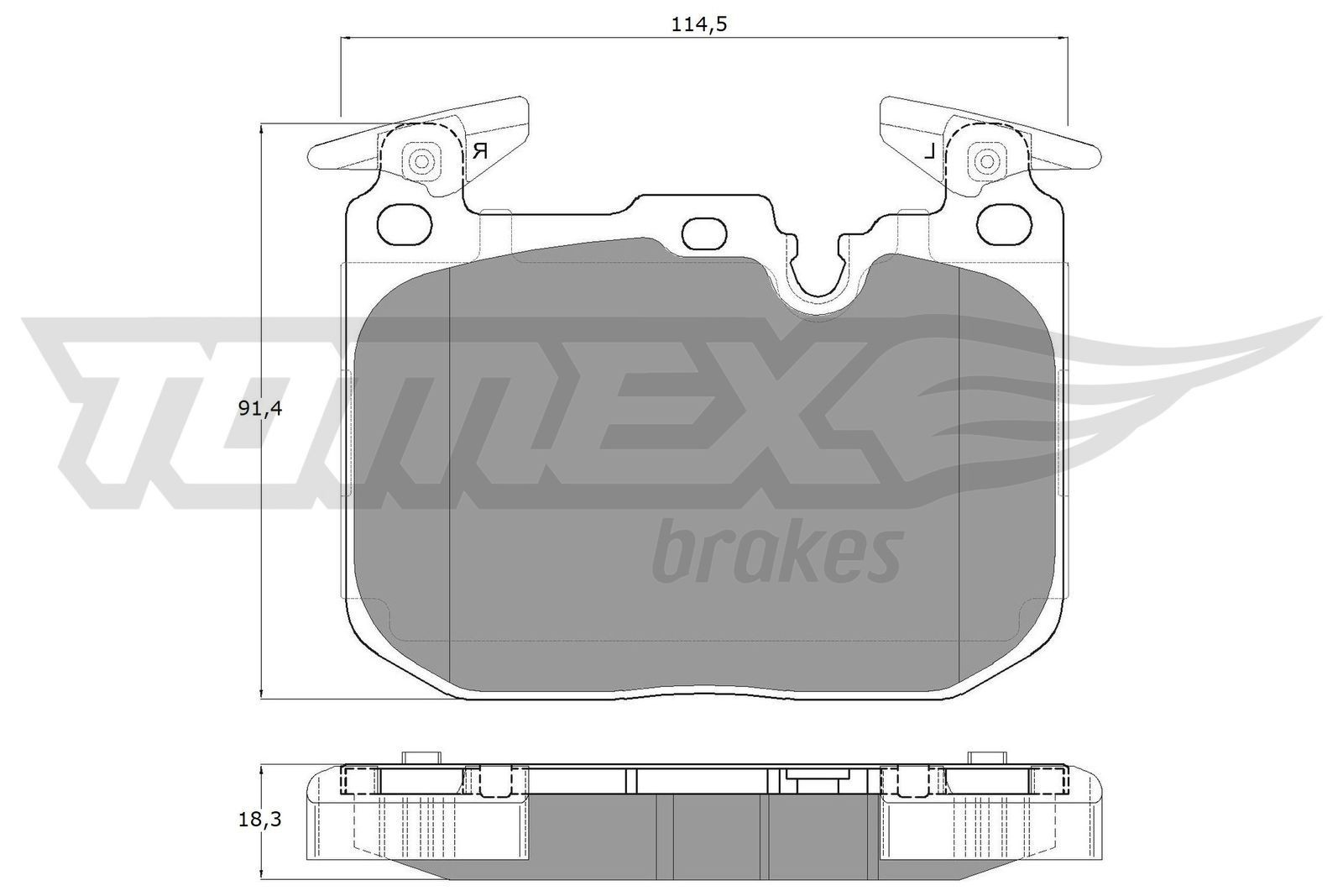 18-48 TOMEX brakes TX18-48 Brake pad set 34 11 2 284 969