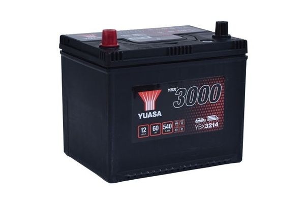 YUASA YBX3214 Battery 12V 60Ah 540A with handles, with load status display