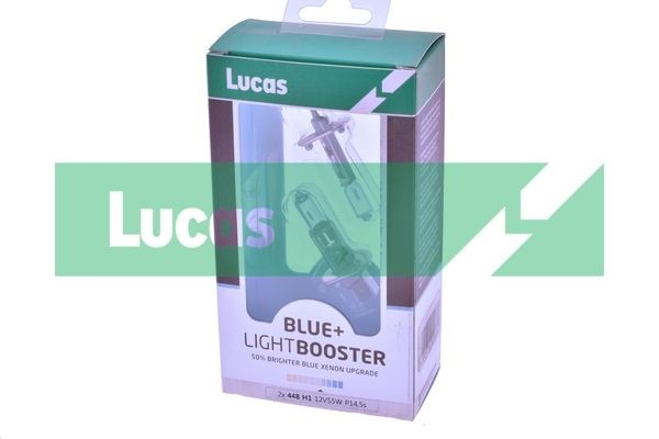 Fog lamp bulb LUCAS Version: Twin Clam H1 12V 55W P14.5s, Blue Lightning +50, Upgrade - LLX448BL50X2
