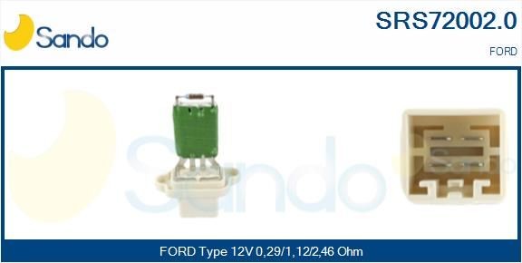 SANDO SRS72002.0 Blower motor resistor 2S6H18B647AC