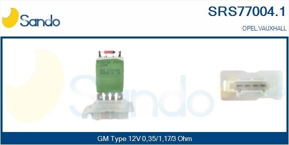 SANDO Voltage: 12V, Resistor: 0,35, 1,17, 3Ohm Resistor, interior blower SRS77004.1 buy