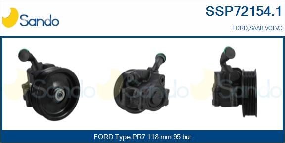 SANDO SSP72154.1 Power steering pump Hydraulic, 95 bar, Number of ribs: 7, Belt Pulley Ø: 118 mm, for left-hand/right-hand drive vehicles